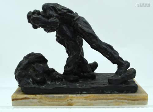 Gaston Broquet (1880-1947) French, Bronze, Study of two figu...