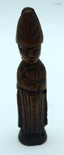 A RARE 18TH CENTURY NORTHERN EUROPEAN CARVED TREEN WOOD FIGU...
