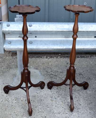 A PAIR OF GEORGE III MAHOGANY TORCHERES of almost architectu...
