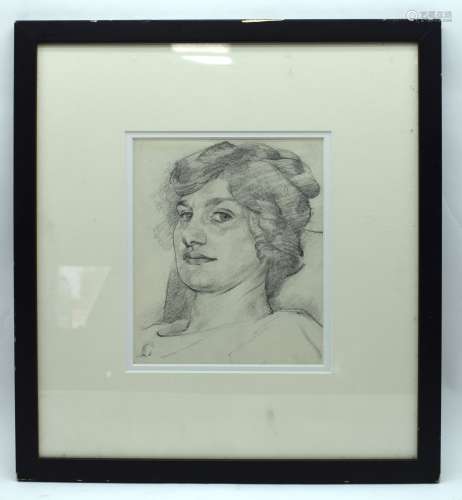 Arnold Auerbach (Born 1898) Charcoal, Portrait of a female. ...