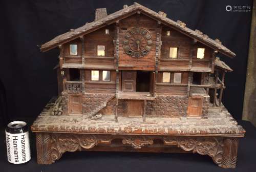 A RARE LARGE 19TH CENTURY BAVARIAN BLACK FOREST CARVED WOOD ...