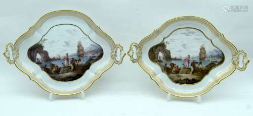 A FINE PAIR OF 18TH/19TH CENTURY MEISSEN TWIN HANDLED PORCEL...