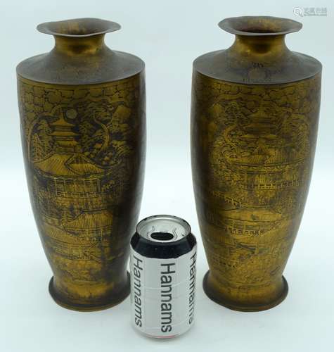 A PAIR OF 19TH CENTURY JAPANESE MEIJI PERIOD MIXED METAL DAM...