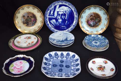 A SET OF ROSENTHAL PORCELAIN PLATES together with other deco...