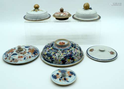 SEVEN 18TH CENTURY CHINESE EXPORT PORCELAIN COVERS Qianlong....