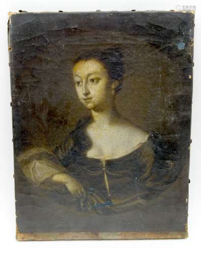 European School (18th Century) Oil on canvas, Leaning Female...