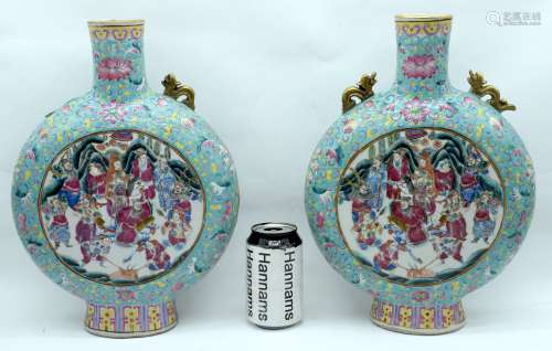 A LARGE PAIR OF 19TH CENTURY CHINESE FAMILLE ROSE STRAITS PO...