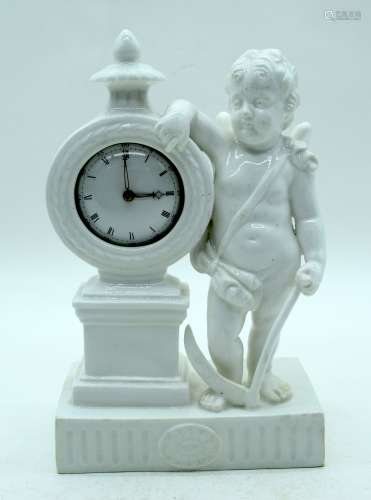 A RARE 19TH CENTURY CONTINENTAL PORCELAIN POCKET WATCH HOLDE...