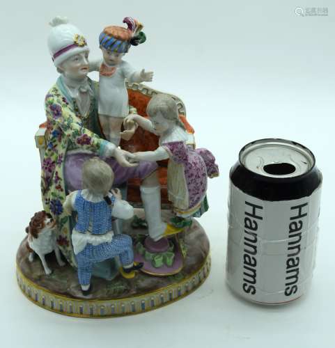 AN UNUSUAL 19TH CENTURY GERMAN PORCELAIN FIGURAL GROUP with ...