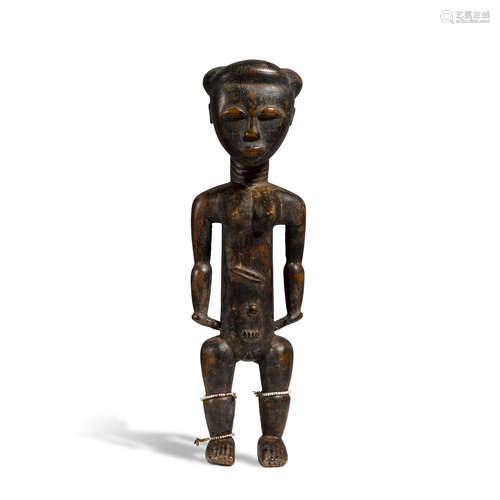 Akye/Ebrie/Anyi Standing Female Figure, Lagoon's Region, Cot...