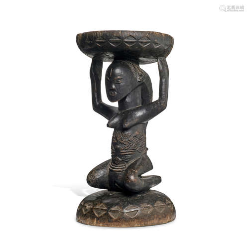 Fine Luba Female Caryatid Stool, Democratic Republic of the ...