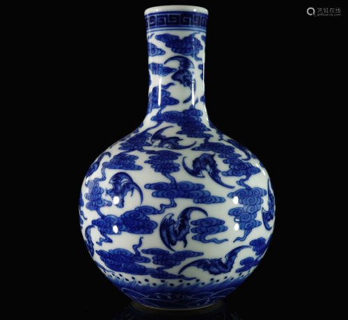 A Fine Blue and White Globular Vase