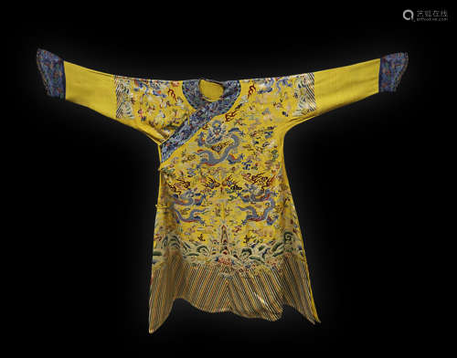 Tapestry Embroidered Dragon Robe from Qing