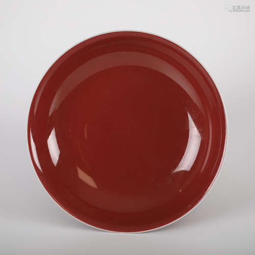 Qing, Red Glazed Plate