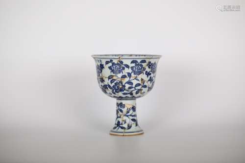 Ming,Blue and white goblet