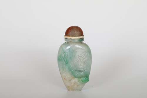 Qing，Emerald snuff bottle