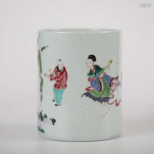 Qing，Fen cai character story pen holder