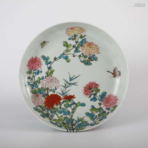 Qing，Fencai Peony Flower Plate