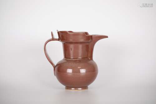 18th century, red glazed monk hat pot