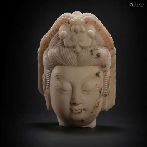 Stone Carved Buddha Head Statue from Northern Wei