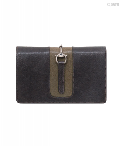 Leather Horsebit Detail Clutch