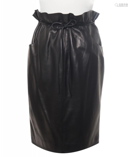Valentino Leather Black Skirt