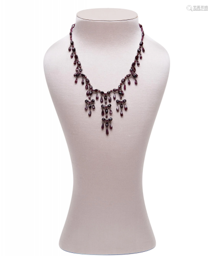 Siman Tu Cascading Garnet Necklace