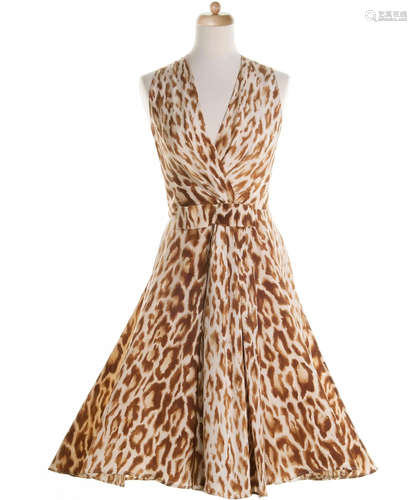 Christian Dior Leopard Print Silk Dress