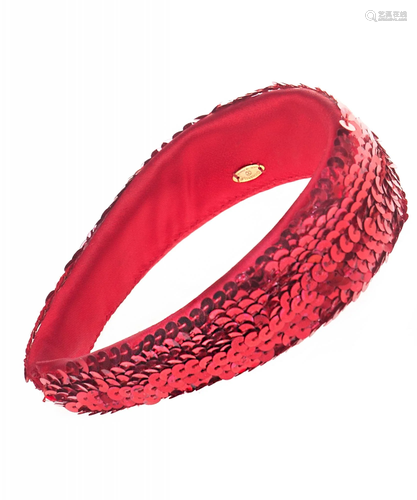 Chanel Red Sequin Headband