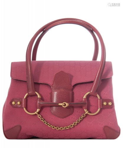Gucci Raspberry Guccissima Canvas Top Handle Bag
