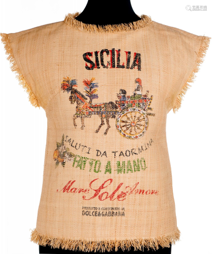 Dolce & Gabbana Runway Sicilia Raffia Top