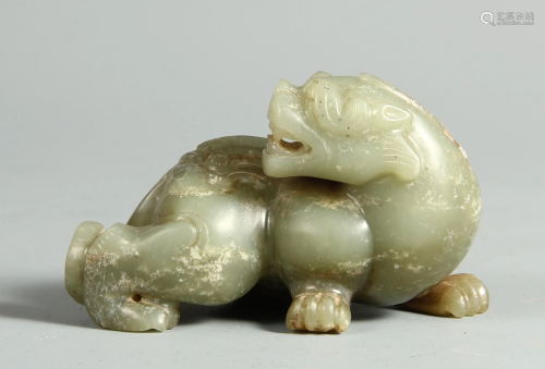 A CHINESE JADE CARVING BEAST