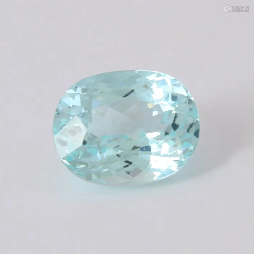 GIA Cert. 7.47ct. Neon Greenish Blue 