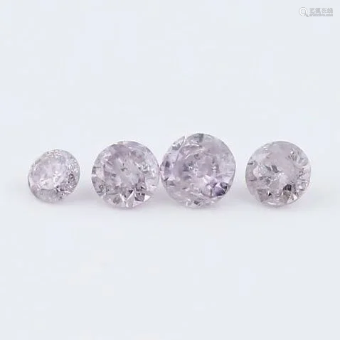 IGI Cert. Set of 4 - 0.13 ct. Pink diamonds UNTREATED