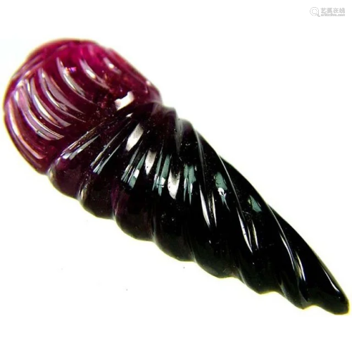 16.13 ct. Greenish Red Tourmaline Carving - BRAZIL