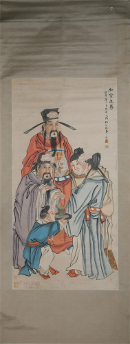 A CHINESE PAINTING OF FIGURE PALACE