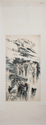 A CHINESE PAINTING OF MOUTAINS