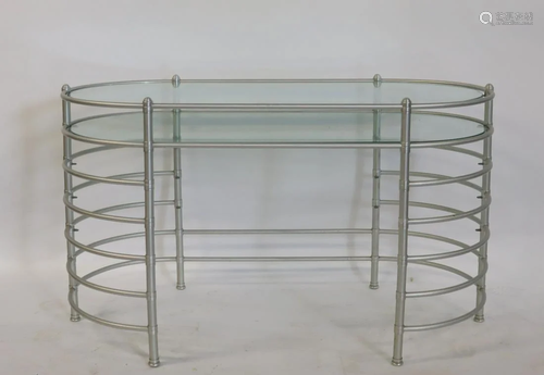 Warren McArthur Aluminum Desk Glass Top