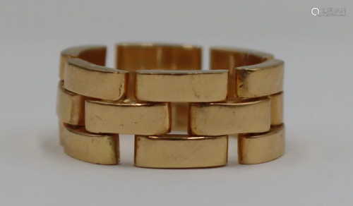 JEWELRY. Cartier Style 18kt Gold Ring.