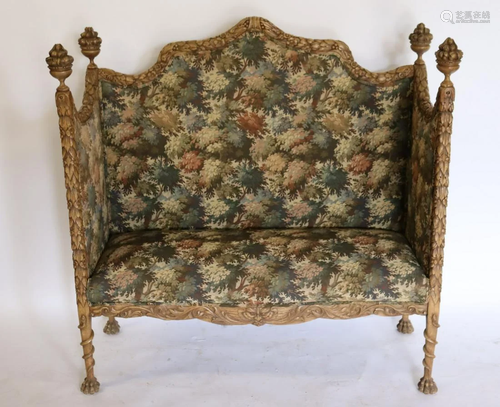 Antique, Highly & Finely Carved Settee.