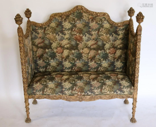 Antique, Highly & Finely Carved Settee.