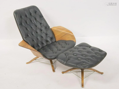 Midcentury Plycraft Lounge Chair & Ottoman