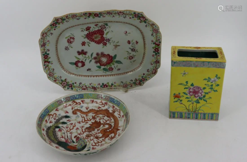 Antique Chinese Porcelain Grouping .