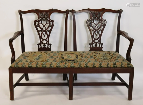 Nice Georgian Style Mahogany Double Back Settee.