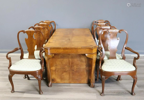 Fine Quality Antique Dining Table And Chairs .