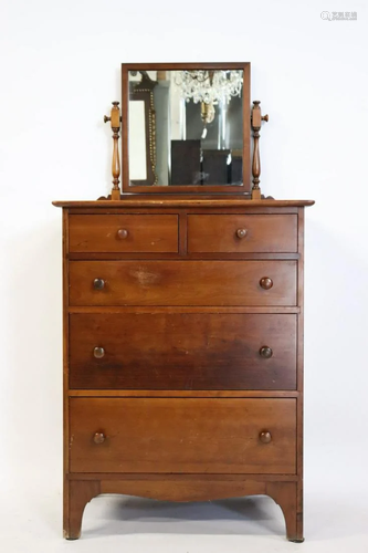 Stickley Fayetville Cherry Dresser And Mirror