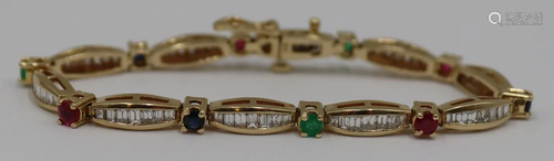 JEWELRY. 14kt Gold, Diamond, and Colored Gem