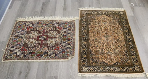 2 Antique And Finely Hand Woven Area Carpets