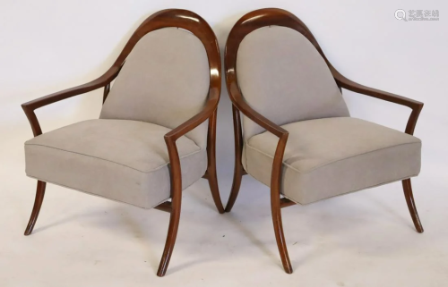 Midcentury Pair Of Upholstered Armchairs