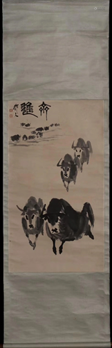 WU ZUOREN COW PATTERN PAINTING